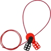SafeLex universeel kabelvergrendelingssysteem – gecoate stalen kabel van 2 m, Zwart, rood, Nylon, 1.83 m